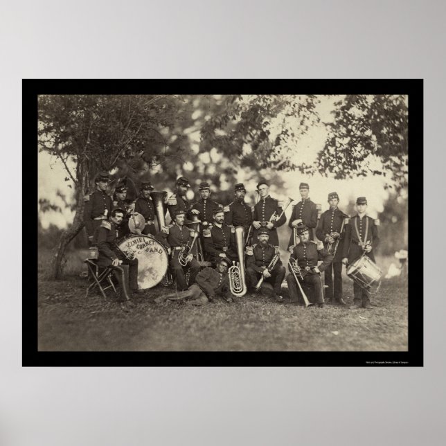 New York Militia Band, Arlington, VA 1861 Poster (Framsidan)