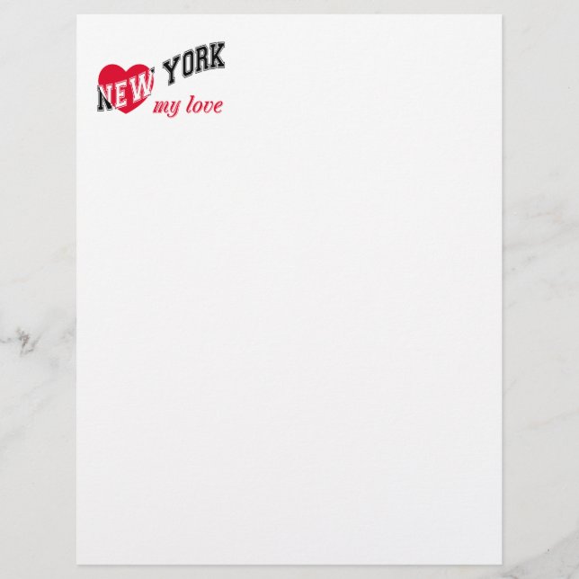 New York min kärlek Brevhuvud (Framsida)