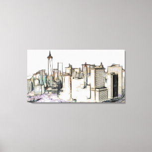New York Mixed Media Art Canvastryck