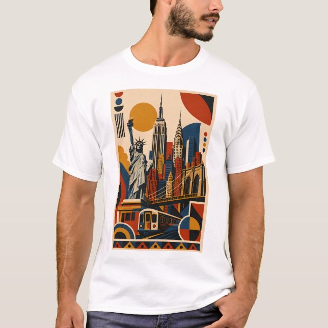 New-York Modern – Geometric Art T-Shirt (Framsida)
