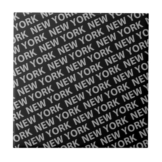 New York Mönster Grått Kakelplatta (Framsidan)