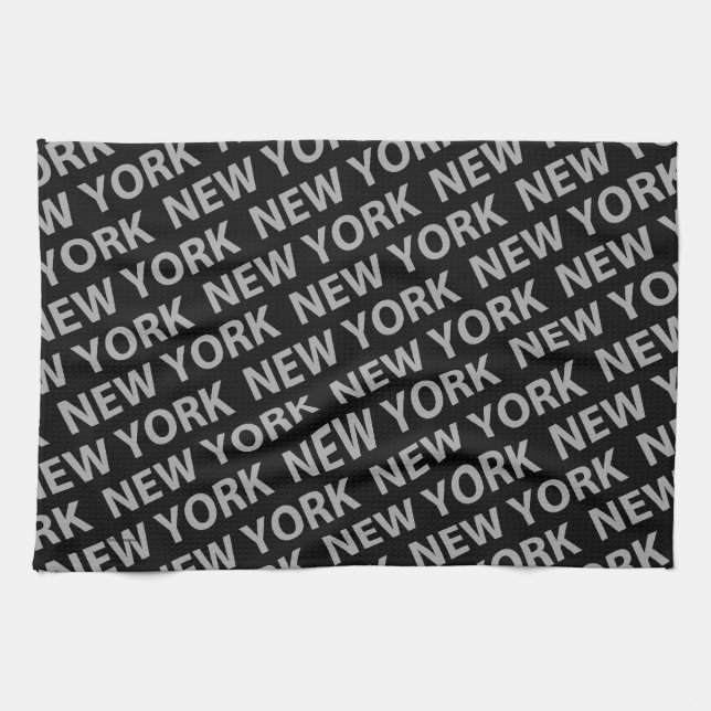 New York Mönster Grått Kökshandduk (Horisontell)