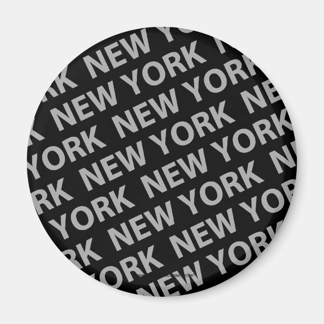 New York Mönster Grått Magnet (Framsidan)