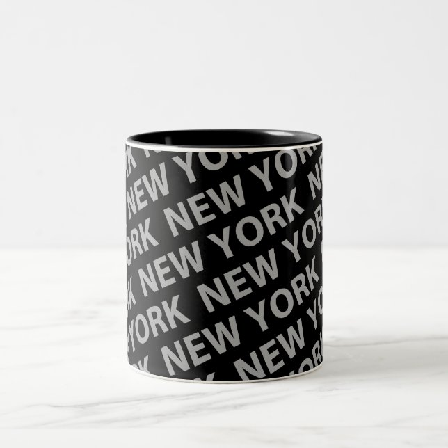 New York Mönster Grått Två-Tonad Mugg (Center)