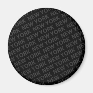 New York Mönster Mörk Grått Magnet