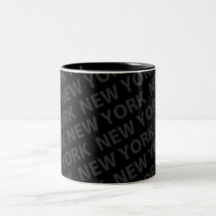 New York Mönster Mörk Grått Två-Tonad Mugg
