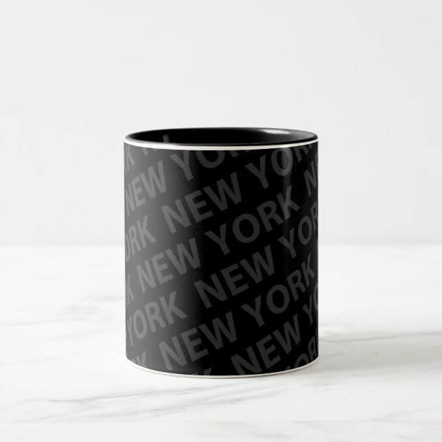 New York Mönster Mörk Grått Två-Tonad Mugg (Center)