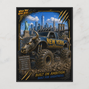 New York Monster Truck Off Road Art Vykort