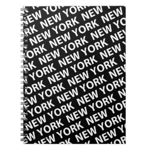 New York Mönster White Anteckningsbok Med Spiral