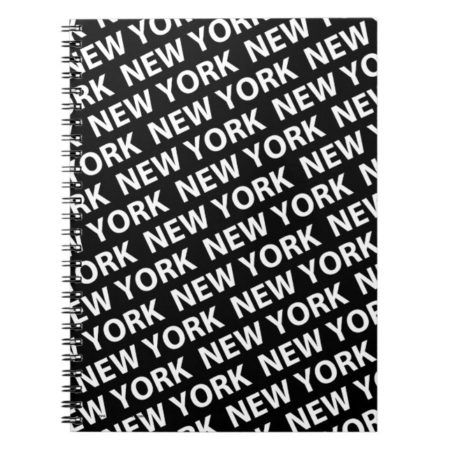 New York Mönster White Anteckningsbok Med Spiral (Framsidan)