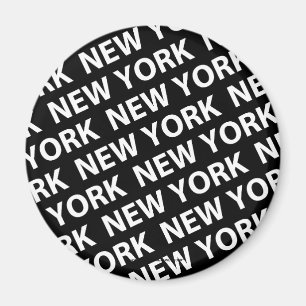 New York Mönster White Magnet