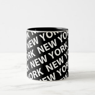 New York mönstervit Två-Tonad Mugg