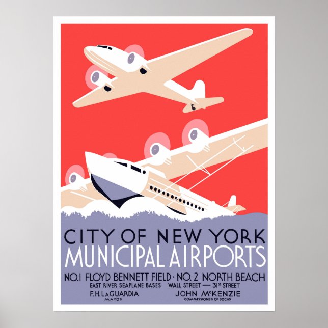 New York Municipal Airports Poster (Framsidan)