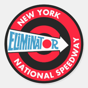 New York National Speedway Vintage-skylt Runt Klistermärke