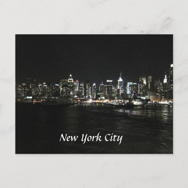 New York Natt Skyline Vykort (Framsida)