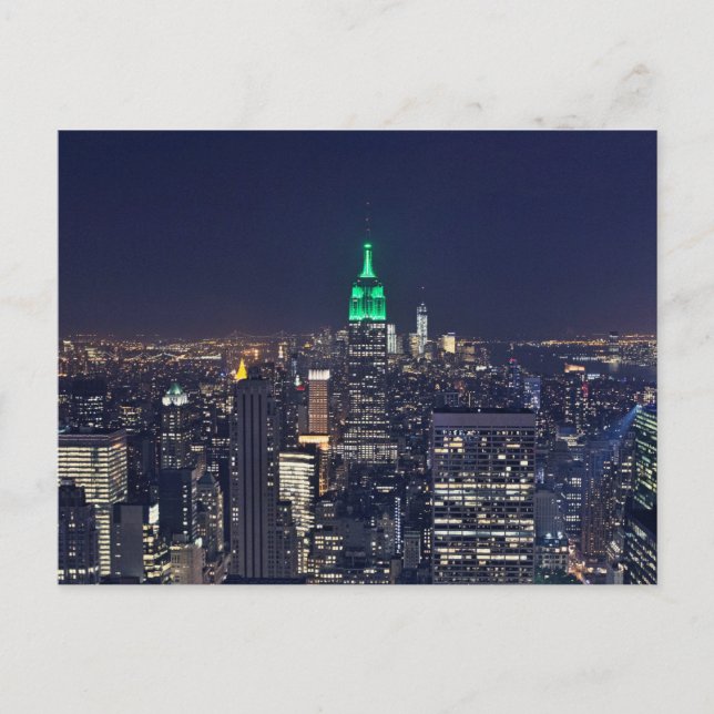 New York nattskyline Vykort (Framsida)
