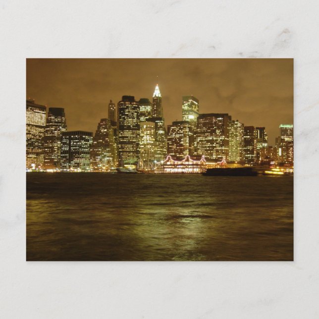 New York Nattvykort Vykort (Framsida)