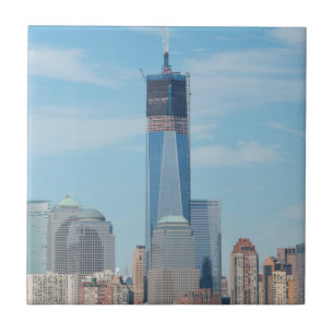 New York, New York. Manhattan stads siluett Kakelplatta