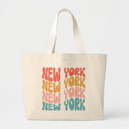 New York New York Retro Stil Tote Bag Jumbo Tygkasse