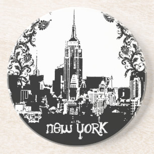 New York New York Skyline Damask Underläggs Underlägg