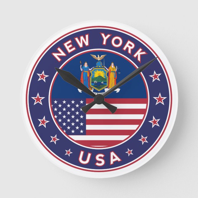 New York, New York sticker, phone case, bag Rund Klocka (Framsida)