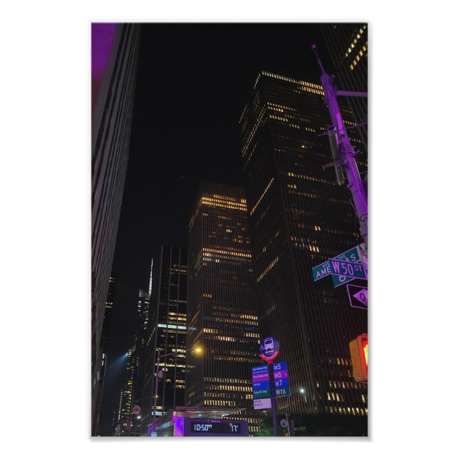 New York Nights – Illuminated Skyline Photography  Fototryck (Framsidan)
