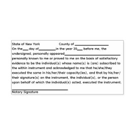 New York Notary-bekräftelse Självfärgande Stämpel