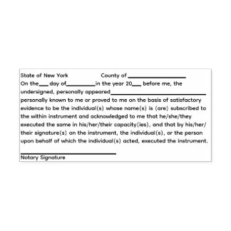 New York Notary-bekräftelse Självfärgande Stämpel