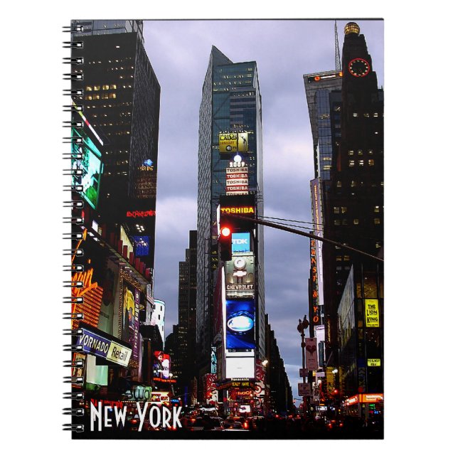 New York Notebook Times Square Souvenir Journal Anteckningsbok (Framsidan)