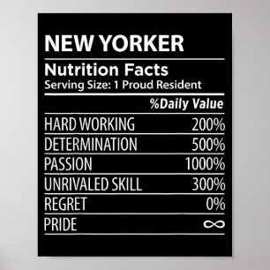 New York Nutrition Fakta Roligt New York Stolthet Poster