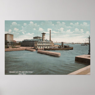New York, NY - Aquarium och Fireboat "New Poster