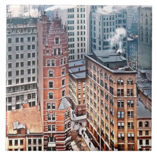 New York NY - Cluster of Skyscrapers c1900 Kakelplatta