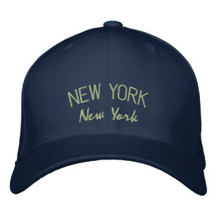 New York NY Embroized Hat Broderad Keps