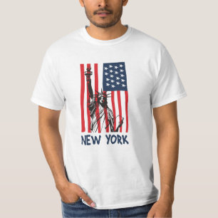 New York NY Frihetsgudinnan USA Flagga T Shirt