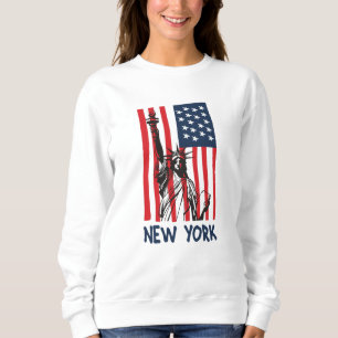 New York NY Frihetsgudinnan USA Flagga T Shirt