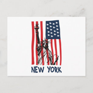 New York NY Frihetsgudinnan USA Flagga Vykort