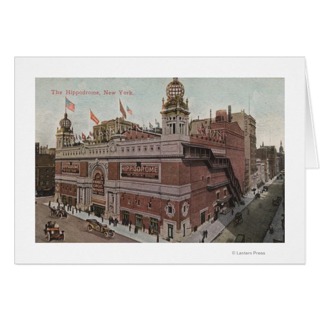 New York, NY - Hippodrome Hälsningskort (Framsidan Horizontal)