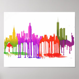 NEW YORK NY-HORISONTPÖLAR - POSTER