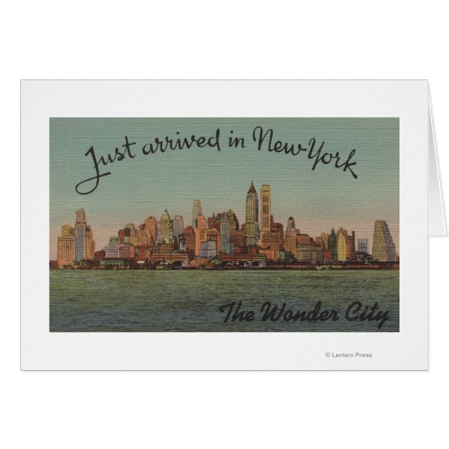 New York, NY - just anlände - Den underbara staden Hälsningskort (Framsidan Horizontal)