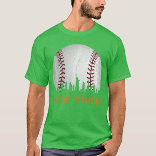 New York NY Siluett Baseball Vintage Met på Gameda T Shirt