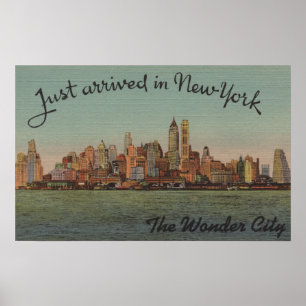 New York NY - som ankomms precis - den underbara Poster