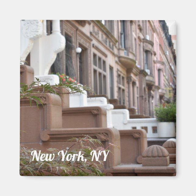 New York, NY Upper Väster Page Brownstones Photo Magnet (Framsidan)