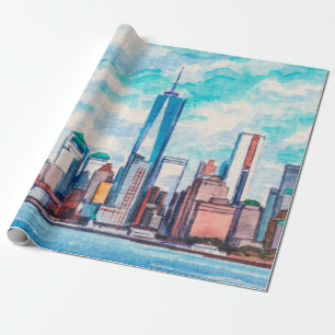 New York, NY, USA. Synpunkter på storstadens skysc Presentpapper