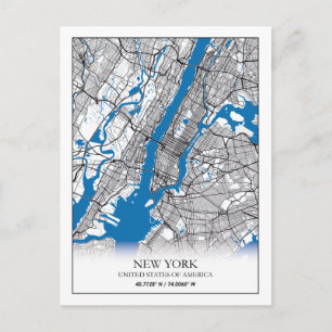 New York NY USA United Stater Travel City Karta Vykort