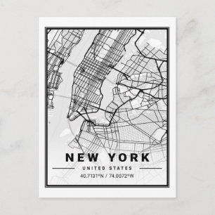 New York NY USA United Stater Travel City Karta Vykort