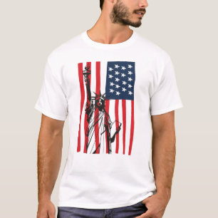 New York NYC Frihetsgudinnan USA Flagga T Shirt