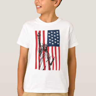 New York NYC Frihetsgudinnan USA Flagga T Shirt