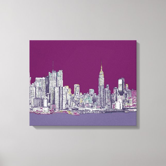 New York NYC-lila Canvastryck (Framsida)