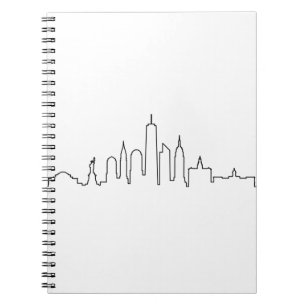 NEW YORK NYC Manhatten USA City Skyline Silhouette Anteckningsbok