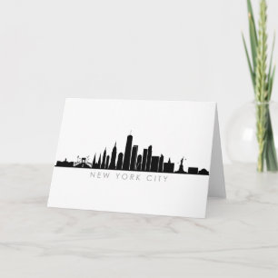 NEW YORK NYC Manhatten USA City Skyline Silhouette Kort